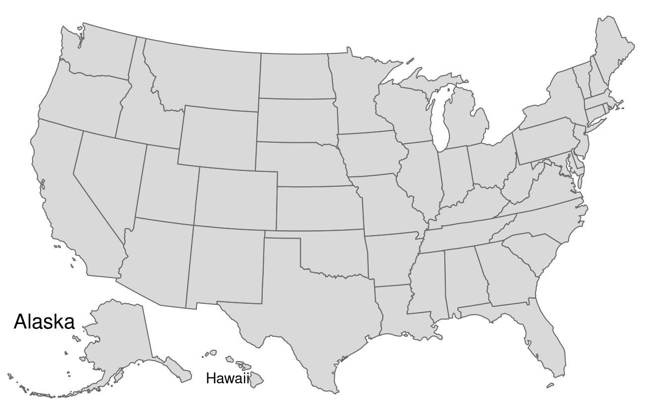 Map of the United States.