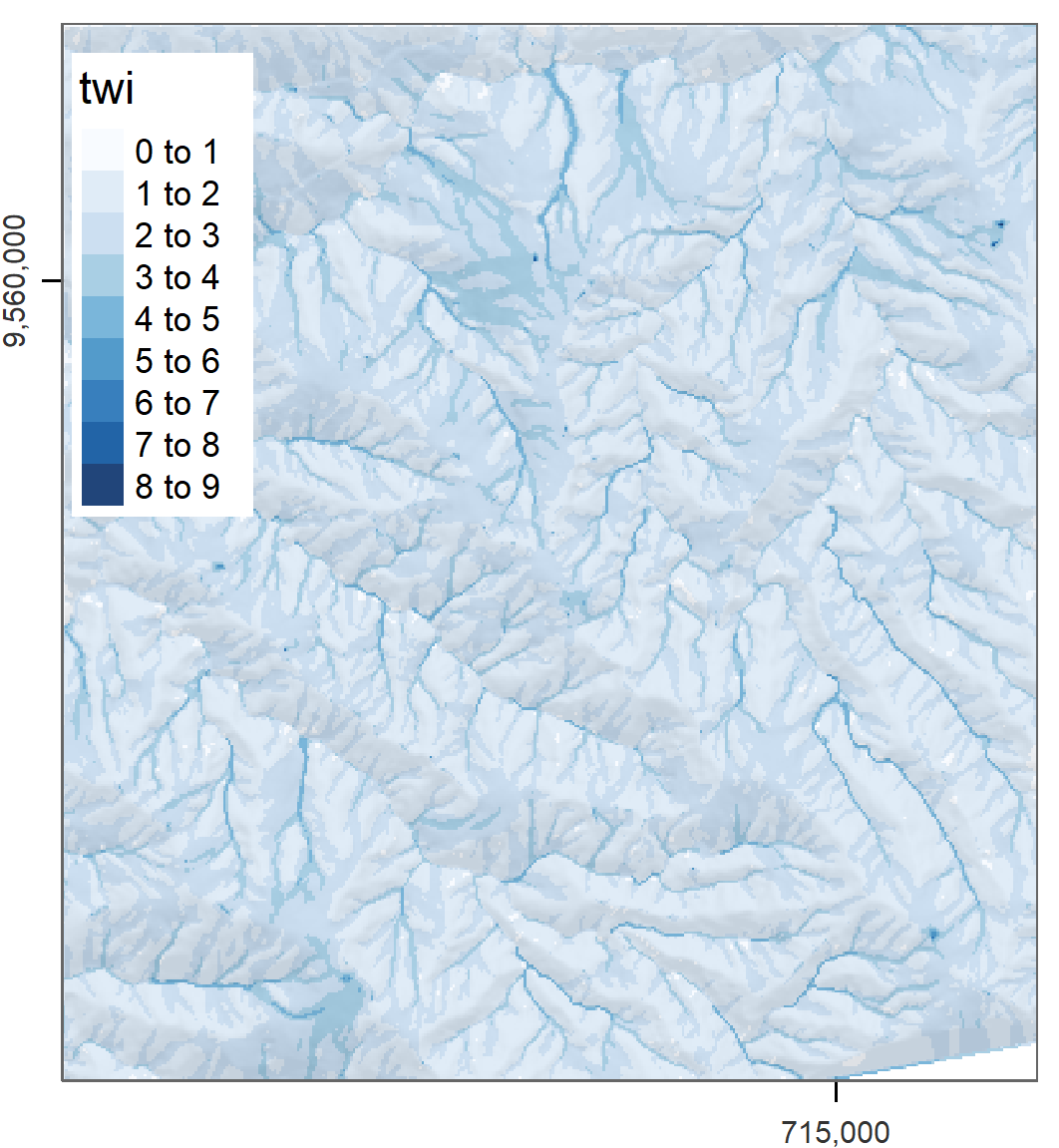 SAGA wetness index of Mount Mongón, Peru.